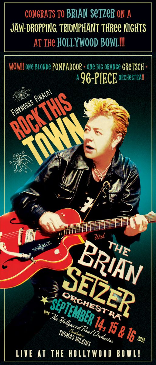 Congrats to Brian Setzer on a jaw-dropping, triumphant three nights at the Hollywood Bowl!!!